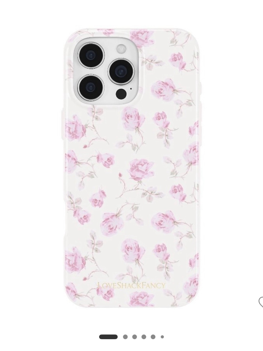 LoveShackFancy Pink Rose Print iPhone 16 Pro Max Phone Case